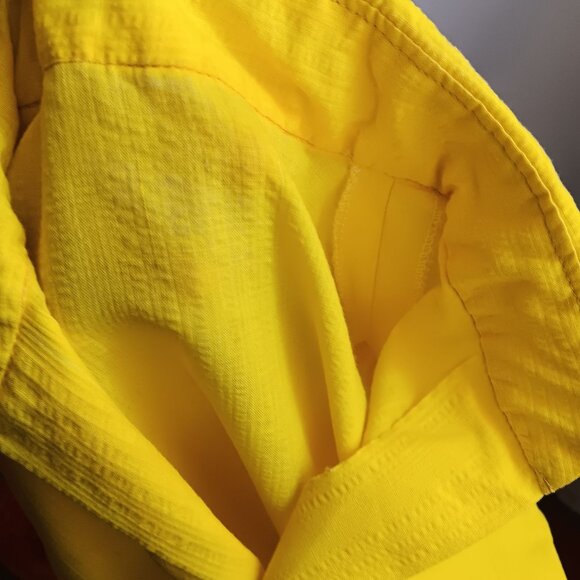 1Of1 Women's XS Vintage Yellow Button-Up Blouse Fold-Over 3/4 Sleeves Handmade - Picture 8 of 9